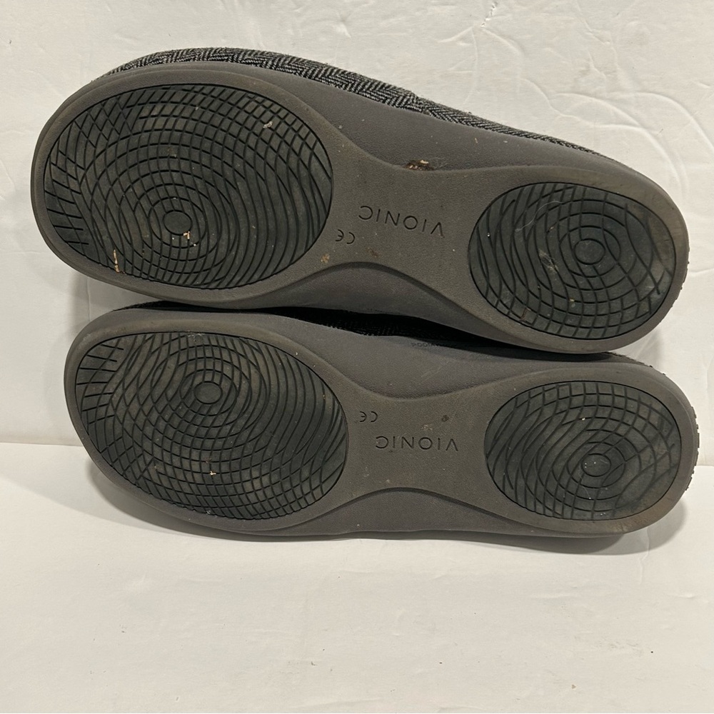 VIONIC MENS MAXWELL DARK GREY HERRINGBONE SLIPPER CANVAS, ORTHOTIC, COMFORT, 13 - Picture 12 of 13